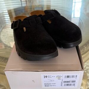 Papillio by Birkenstock Women's Boston Chunky Clog Black Suede 39 (L8 M6) Narrow